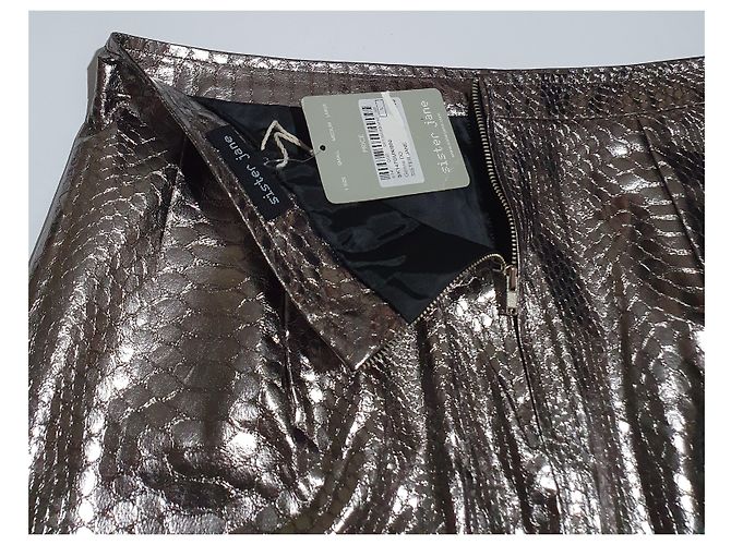 Autre Marque Sister Jane Midirock metallisch silber Schlangenmuster - Ansicht 3