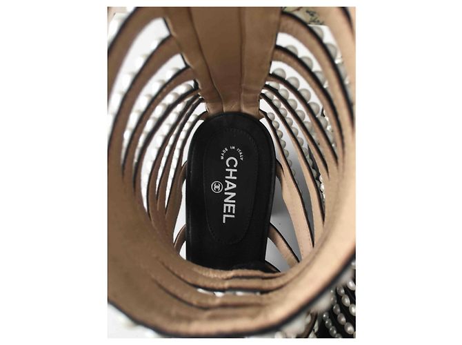 Chanel Sandali gladiatore interamente decorati con perline Silver hardware - vista 4
