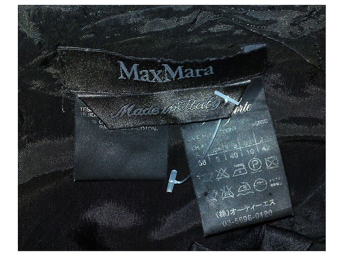 Max Mara Italian Black Fitted Summer Cotton Midi Dress - view 6