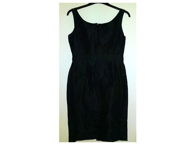 Max Mara Italian Black Fitted Summer Cotton Midi Dress - view 8