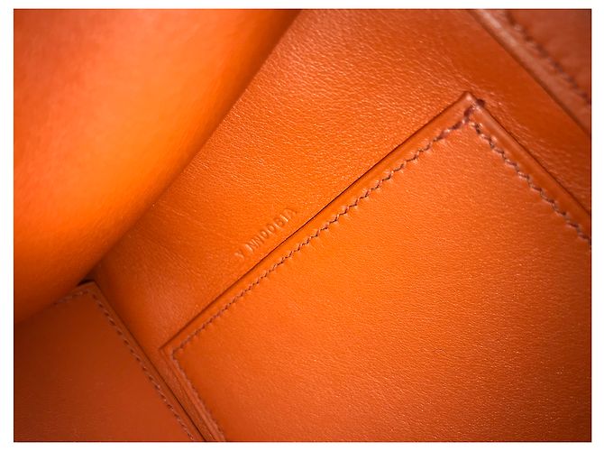Hermès Kelly Danse II Terre Battue swift leather gold hardware Arancione - vista 11
