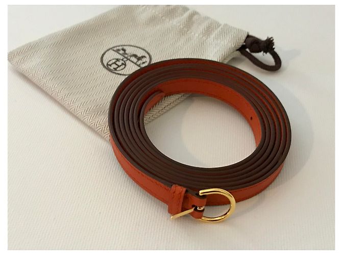 Hermès Kelly Danse II Terre Battue swift leather gold hardware Arancione - vista 2