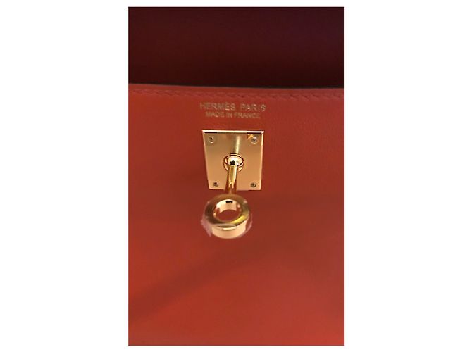Hermès Kelly Danse II Terre Battue swift leather gold hardware Arancione - vista 6
