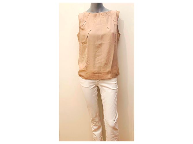 Blusa sin mangas de seda beige Viktor & Rolf - vista 16