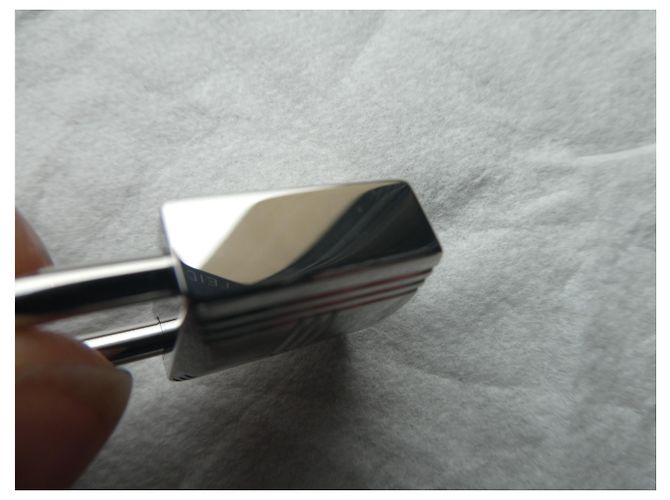 Lucchetto Hermès in acciaio argento palladio finitura lucida Silver hardware - vista 3