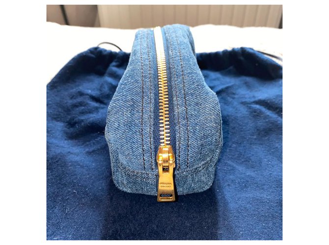 Astuccio da viaggio Prada in denim blu - vista 4