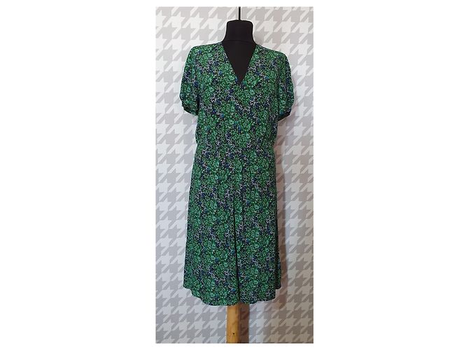 Jigsaw Kleid mit Blumenmuster grün Viscose - Ansicht 2