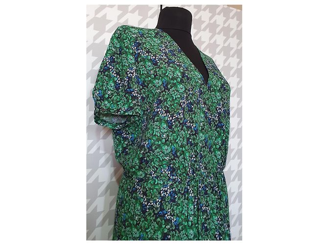 Jigsaw Kleid mit Blumenmuster grün Viscose - Ansicht 3