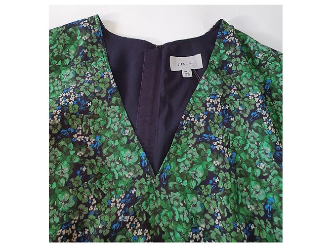 Jigsaw Kleid mit Blumenmuster grün Viscose - Ansicht 5