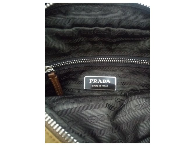 Borsa Prada in tela marrone - vista 4
