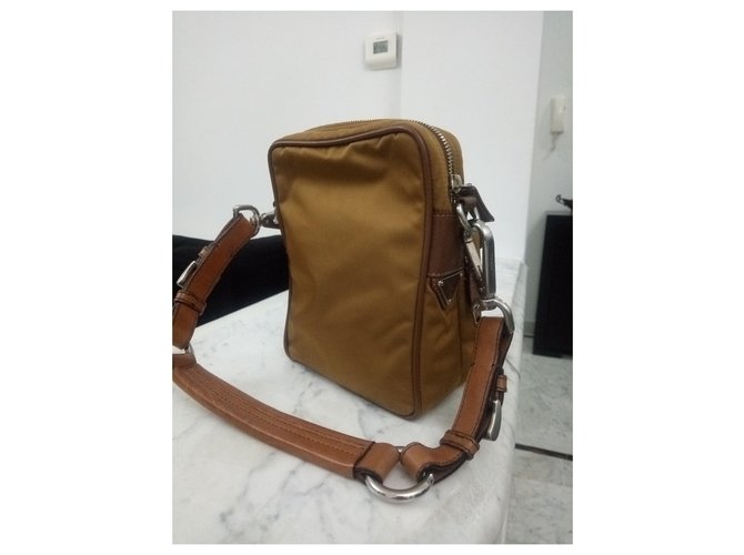 Borsa Prada in tela marrone - vista 7