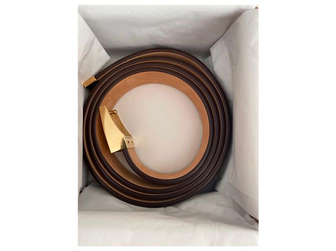 Louis Vuitton Brown Grained Leather Belt - view 4