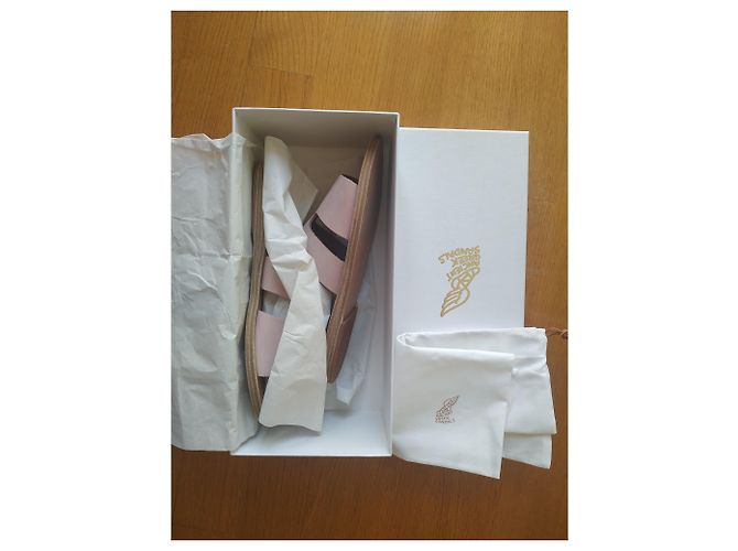Ancient Greek Sandals Apteros Mules in Nabuk Rosa - vista 2