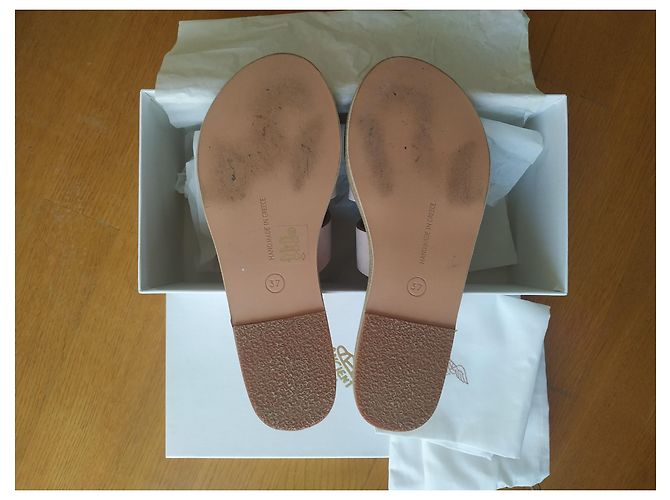 Ancient Greek Sandals Apteros Mules in Nabuk Rosa - vista 5