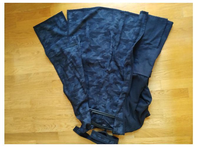 Autre Marque Abrigo azul oscuro de lana con capucha y cinturón - vista 2