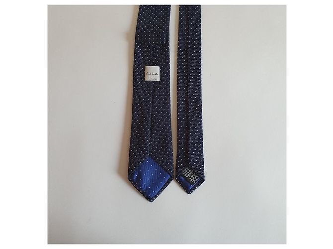 Cravatta Paul Smith in seta blu navy scuro con pois - vista 2