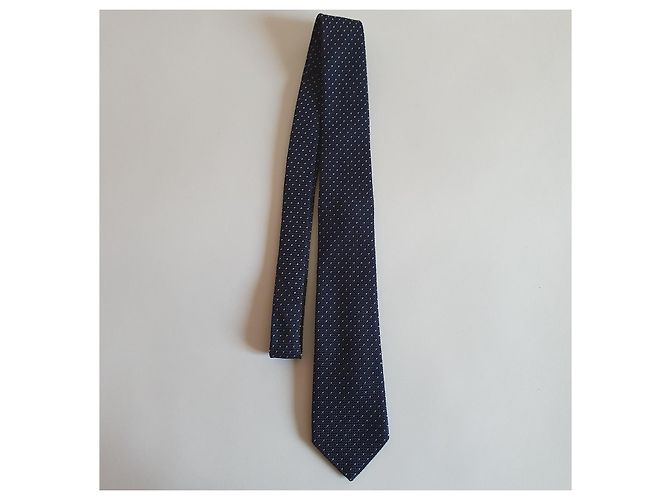 Cravatta Paul Smith in seta blu navy scuro con pois - vista 3