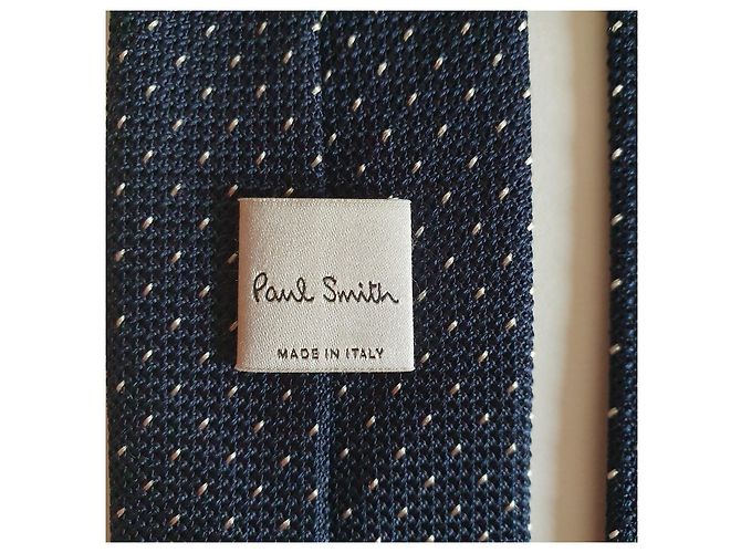 Cravatta Paul Smith in seta blu navy scuro con pois - vista 4