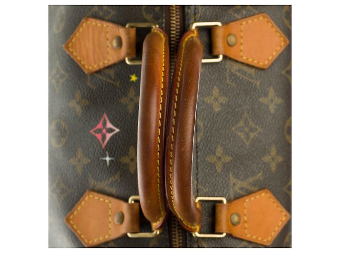 Speedy Sac Louis Vuitton veloce 3( in tela Monogram personalizzata Marrone - vista 8