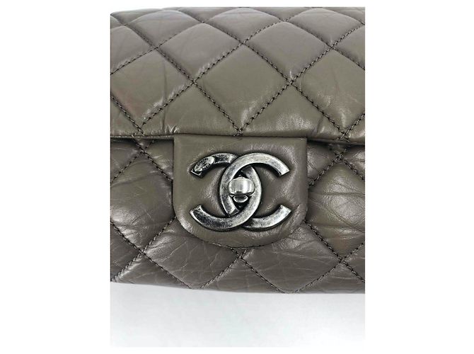 Chanel Timeless Handtasche Leder und Tweed braun - Ansicht 11