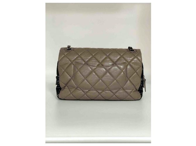Chanel Timeless Handtasche Leder und Tweed braun - Ansicht 4