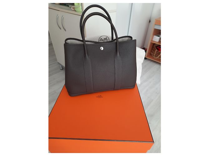 Borsa Hermès Garden Party Marrone scuro - vista 3