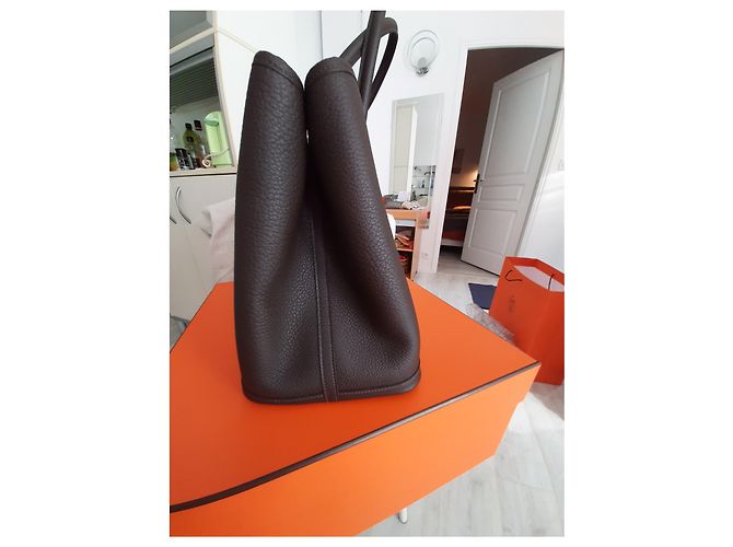 Borsa Hermès Garden Party Marrone scuro - vista 6