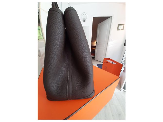Borsa Hermès Garden Party Marrone scuro - vista 7