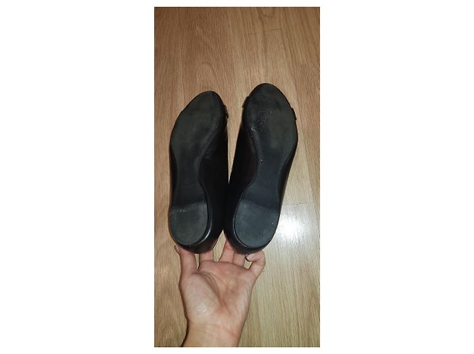 Bailarinas Versace de cuero negro - vista 2