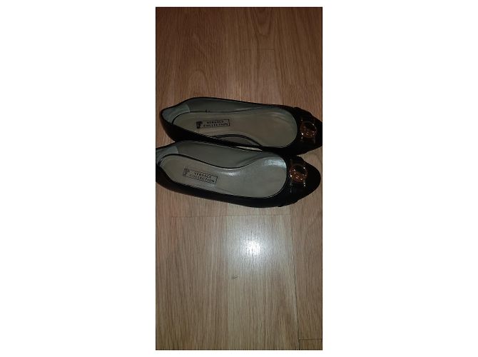 Bailarinas Versace de cuero negro - vista 4
