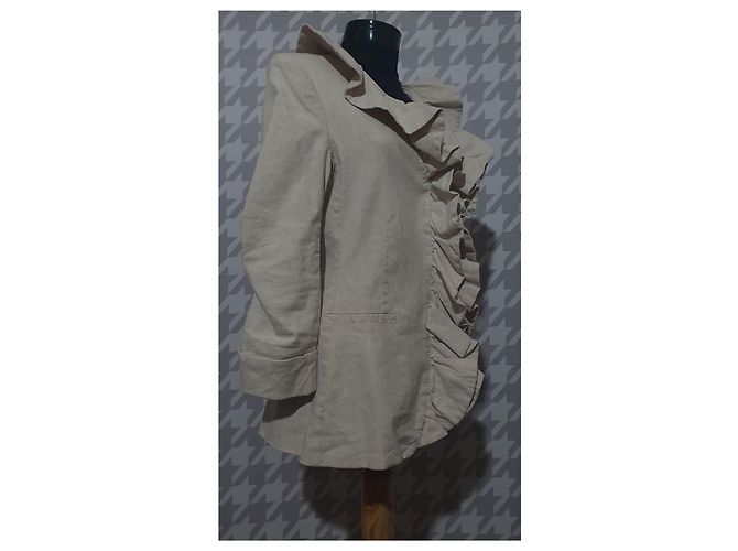 Blazer Alice + Olivia Bege de Linho e Algodão - vista 2