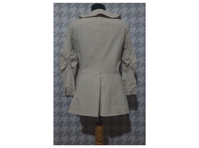 Blazer Alice + Olivia Bege de Linho e Algodão - vista 3