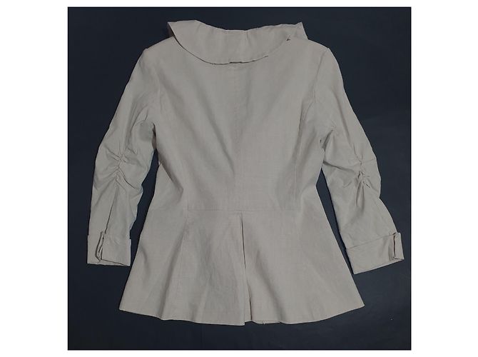 Blazer Alice + Olivia Bege de Linho e Algodão - vista 6