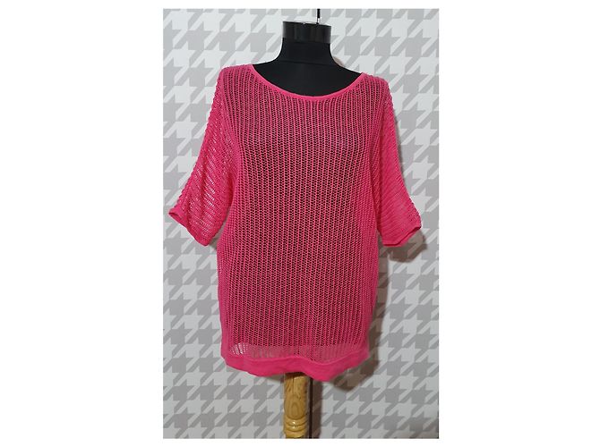 Blusa de malla Luisa Cerano Rosa Algodón Lino - vista 3