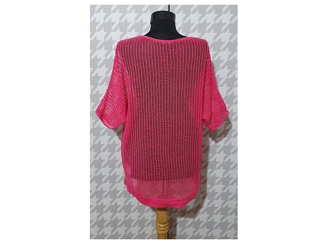 Blusa de malla Luisa Cerano Rosa Algodón Lino - vista 4