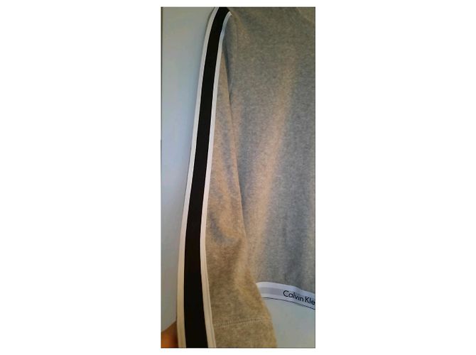 Sudadera Calvin Klein Gris de Algodón con Rayas - vista 4