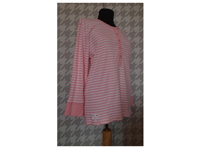 Ralph Lauren Lauren Jeans gestreifter Baumwollpullover rosa weiß Pink - Ansicht 2