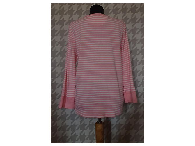 Ralph Lauren Lauren Jeans gestreifter Baumwollpullover rosa weiß Pink - Ansicht 3