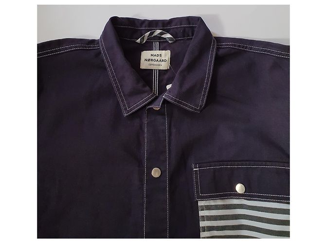 Giacca camicia Mads Norgaard blu in cotone XL - vista 4