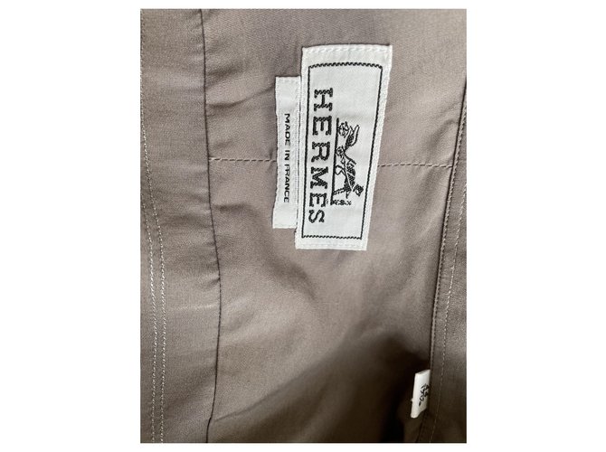 Camicia Hermès in cotone taupe - vista 2