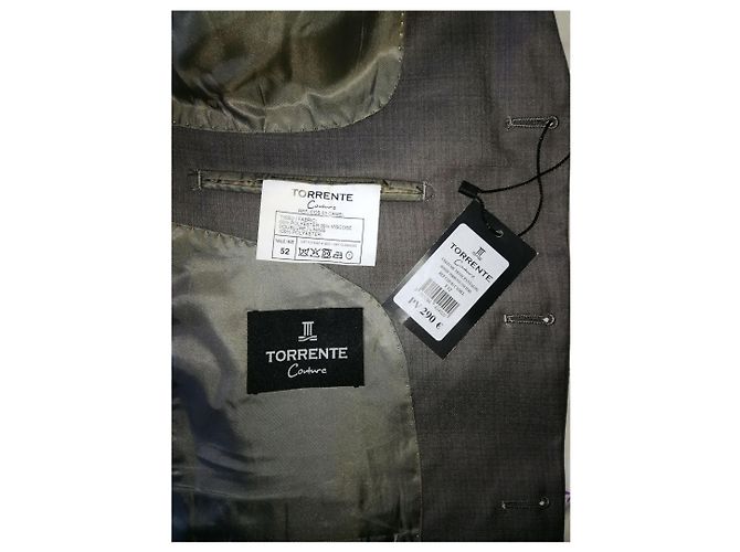TORRENTE Couture Homme Cos 03 Kamelgrauer Anzug Jacke Blazer - Ansicht 4