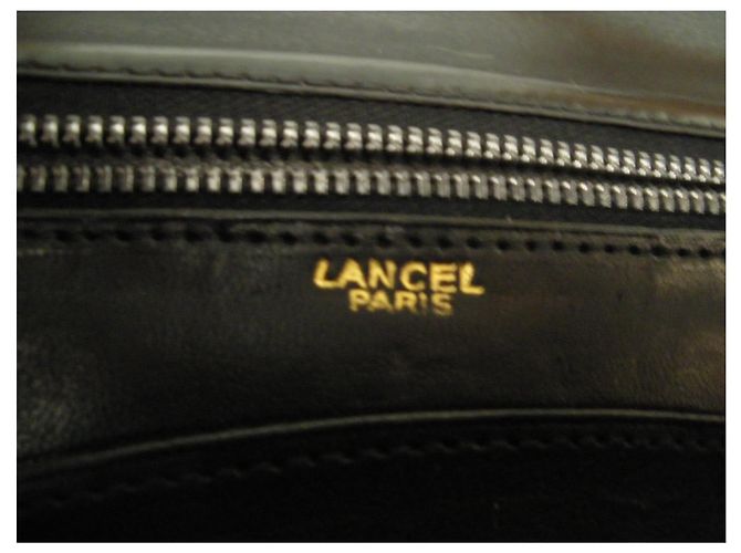 Borsa a mano Lancel in pelle nera effetto lucertola Nero - vista 7