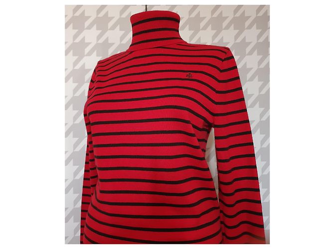 Ralph Lauren Polopullover Rot Gestreift Baumwolle - Ansicht 2