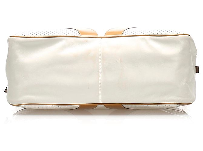 Prada White Vitello Drive Lederhandtasche - Ansicht 4