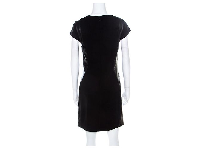 Diane Von Furstenberg DvF Pelle Leder Strickanzug Kleid Schwarz - Ansicht 2