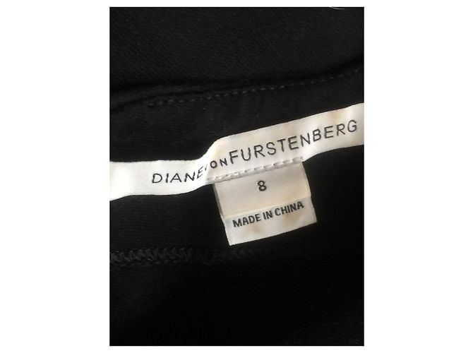 Diane Von Furstenberg DvF Pelle Leder Strickanzug Kleid Schwarz - Ansicht 8