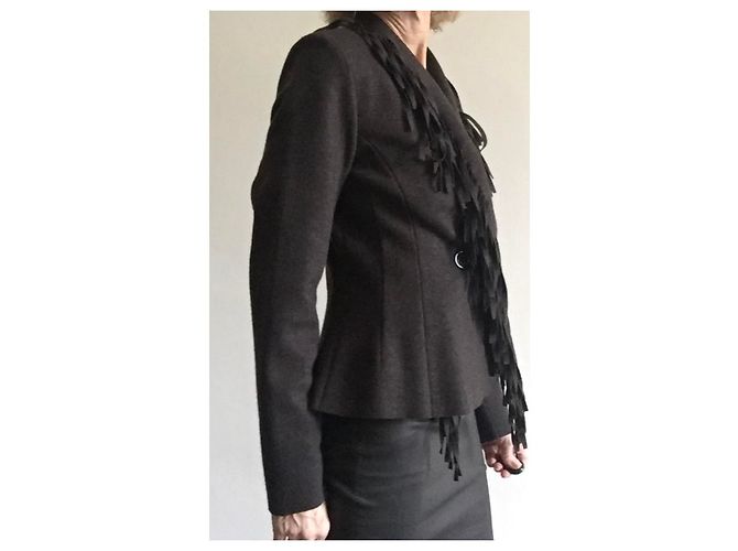 Irié Wool Jersey Jacket Dark Brown - view 10