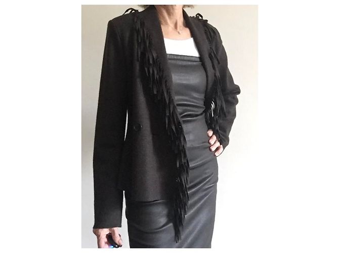 Irié Wool Jersey Jacket Dark Brown - view 12