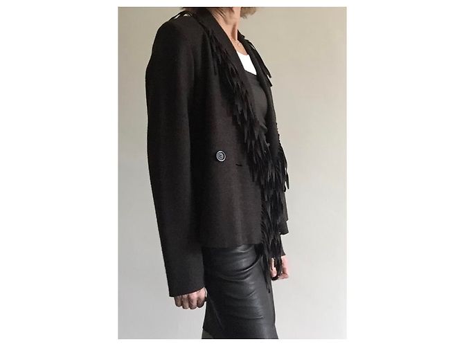 Irié Wool Jersey Jacket Dark Brown - view 13