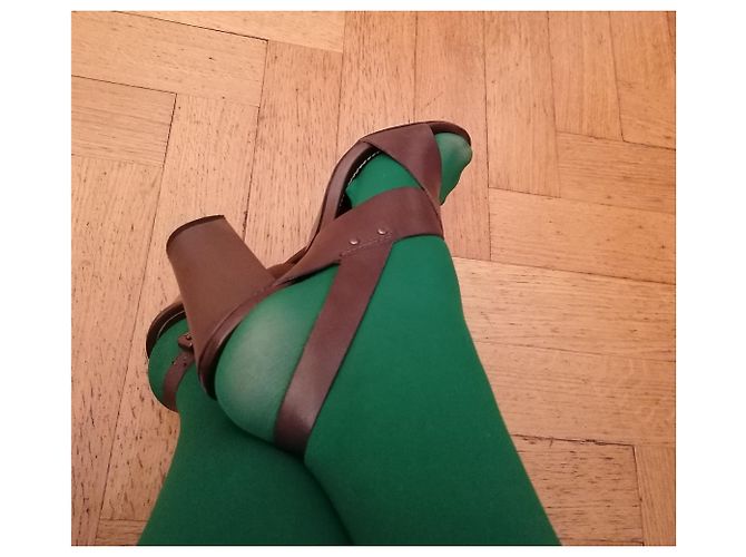 Sandali Ash in pelle marrone - vista 10
